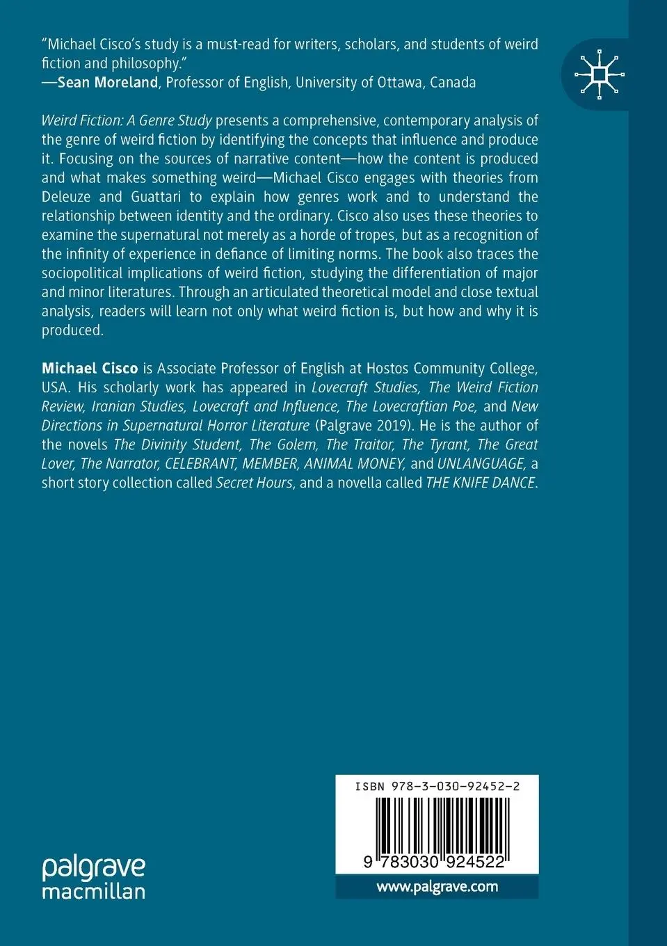 Rückseite: 9783030924522 | Weird Fiction | A Genre Study | Michael Cisco | Taschenbuch | v | 2023