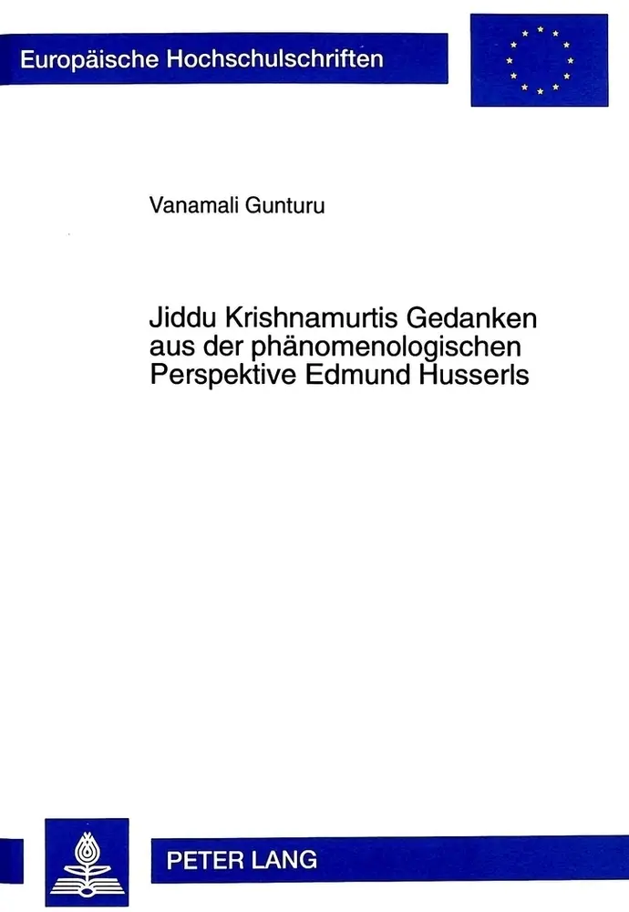 Cover: 9783631334522 | Jiddu Krishnamurtis Gedanken aus der phänomenologischen Perspektive...