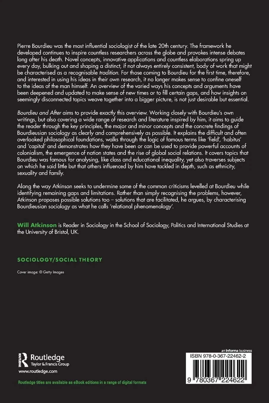 Rückseite: 9780367224622 | Bourdieu and After | A Guide to Relational Phenomenology | Atkinson
