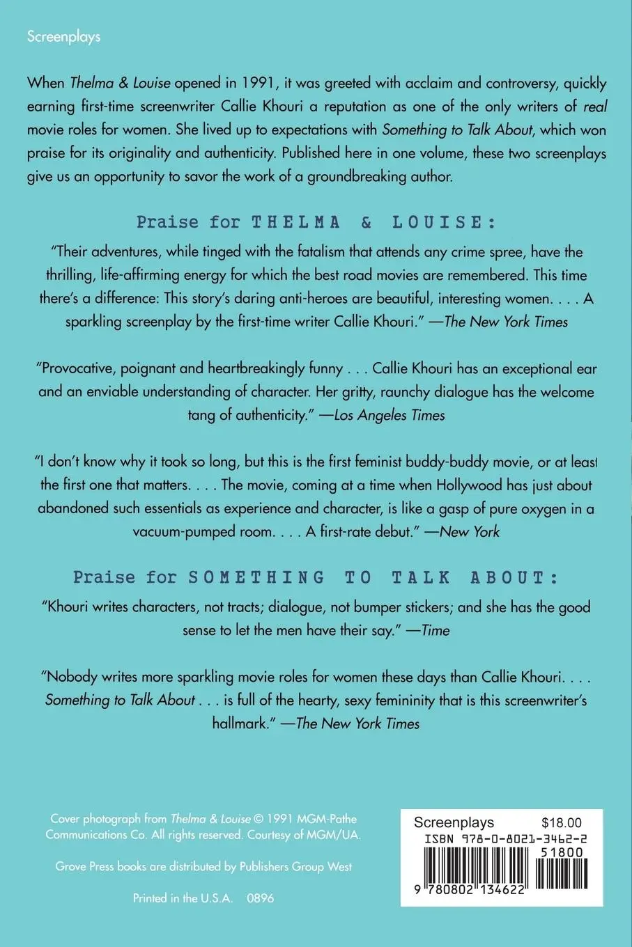 Rückseite: 9780802134622 | Thelma and Louise/Something to Talk about | Screenplays | Khouri