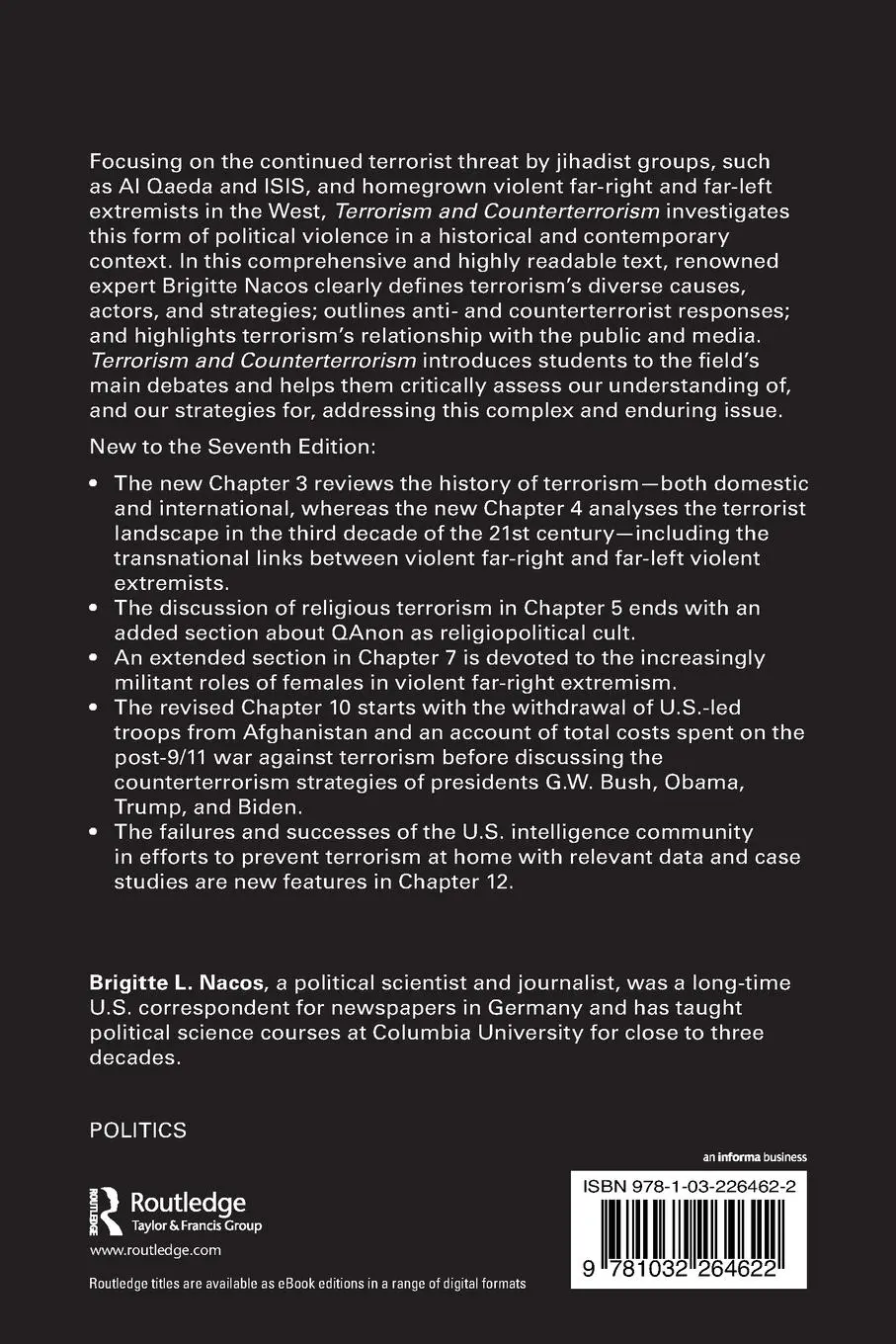 Rückseite: 9781032264622 | Terrorism and Counterterrorism | Brigitte L. Nacos | Taschenbuch