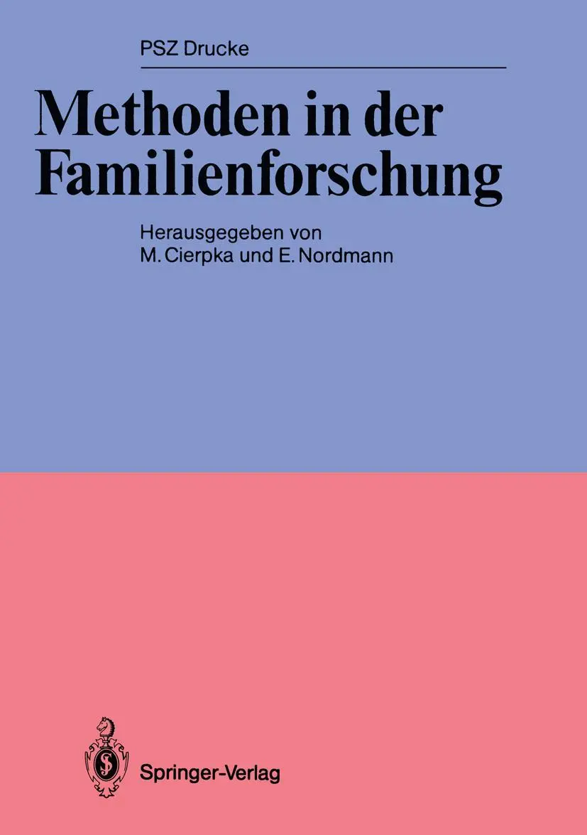 Cover: 9783540174622 | Methoden in der Familienforschung | E. Nordmann (u. a.) | Taschenbuch