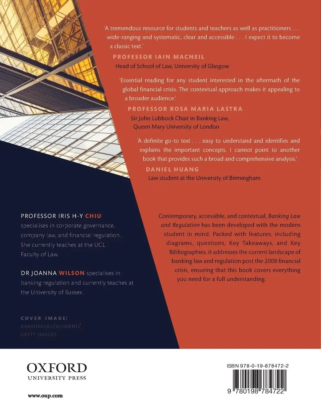 Rückseite: 9780198784722 | Banking Law and Regulation | Iris H. Chiu (u. a.) | Taschenbuch | 2019