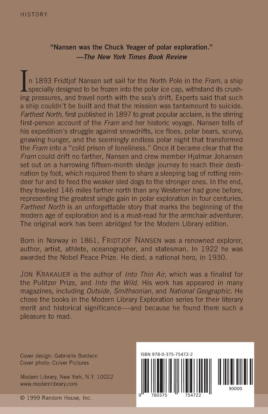 Rückseite: 9780375754722 | Farthest North | Fridjtof Nansen | Taschenbuch | Englisch | 1999