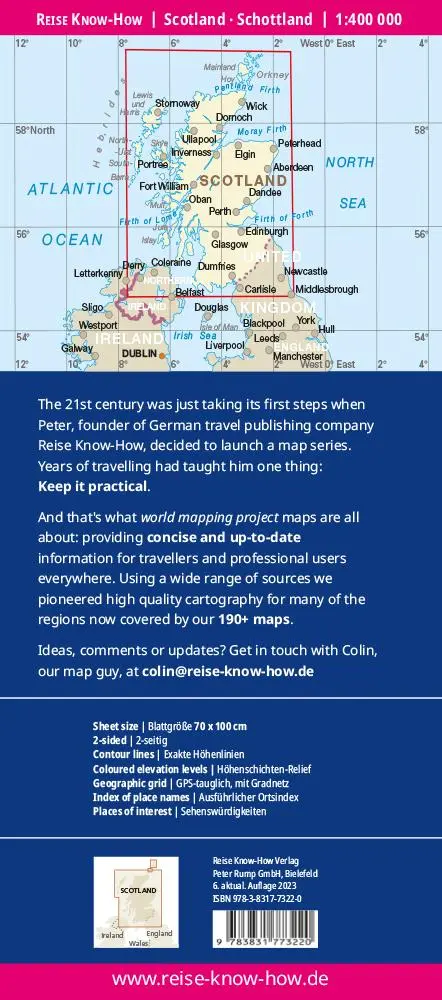 Rückseite: 9783831774722 | Reise Know-How Landkarte Schottland / Scotland (1:400.000) | Know-How
