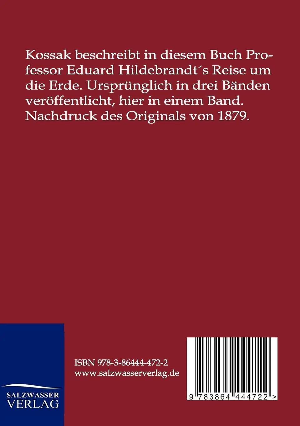 Rückseite: 9783864444722 | Professor Eduard Hildebrandt's Reise um die Erde | Ernst Kossak | Buch