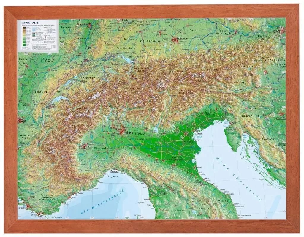 Cover: 4280000664822 | Relief Alpen 1:2.4MIO mit Holzrahmen | André Markgraf (u. a.) | 2015