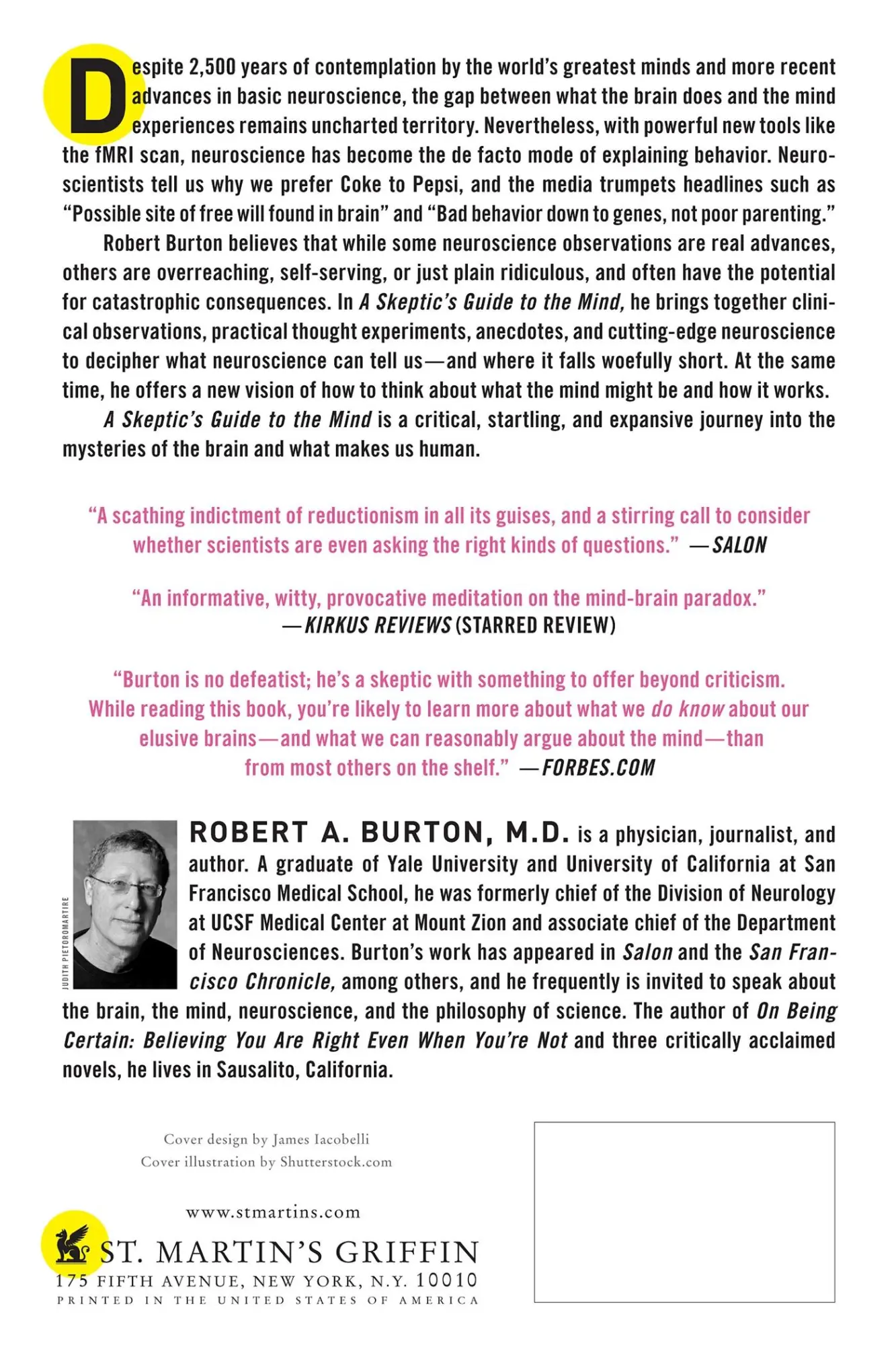 Rückseite: 9781250044822 | SKEPTIC'S GUIDE TO THE MIND | Robert A. M. D. Burton | Taschenbuch