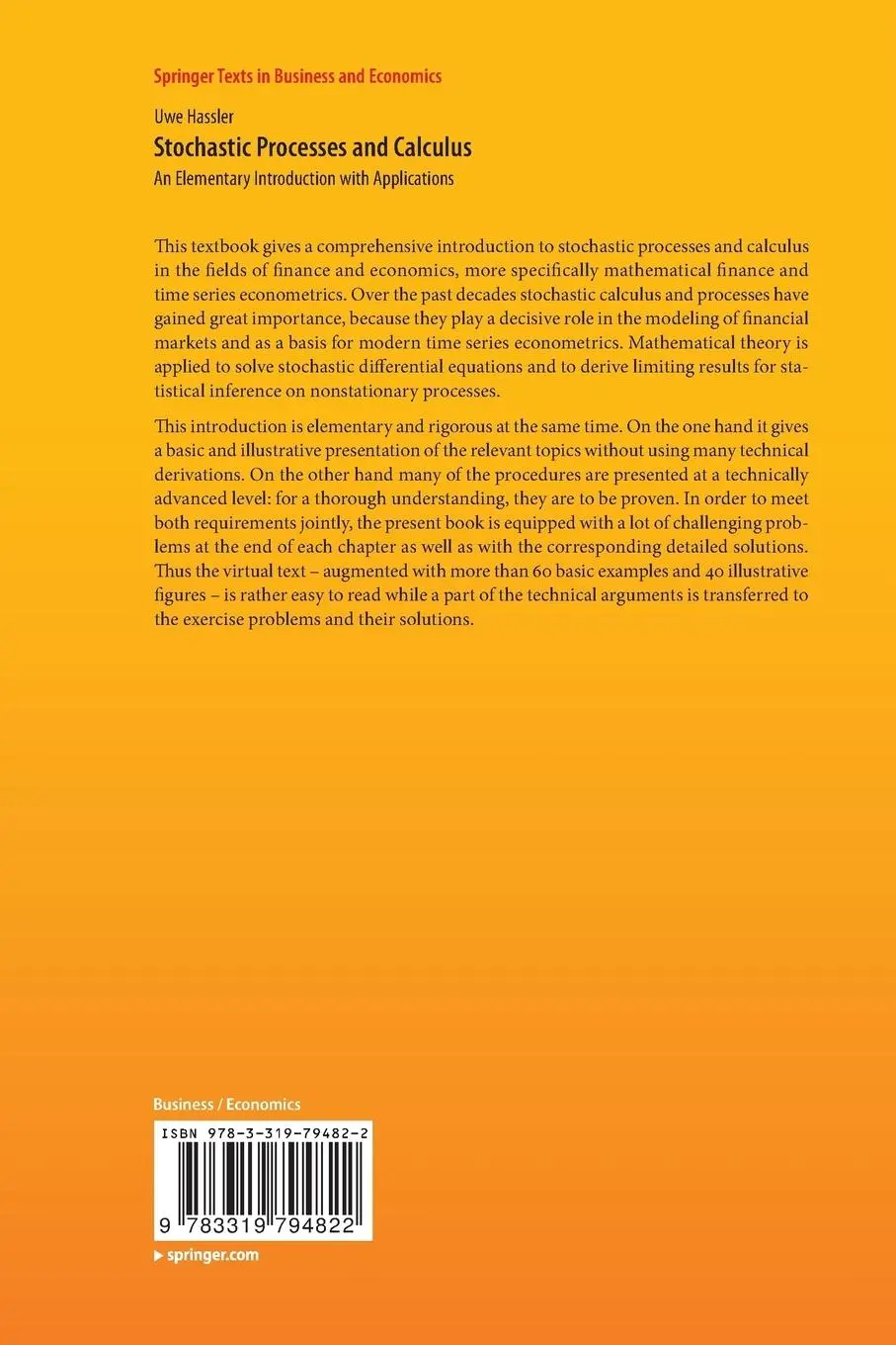Rückseite: 9783319794822 | Stochastic Processes and Calculus | Uwe Hassler | Taschenbuch | xviii