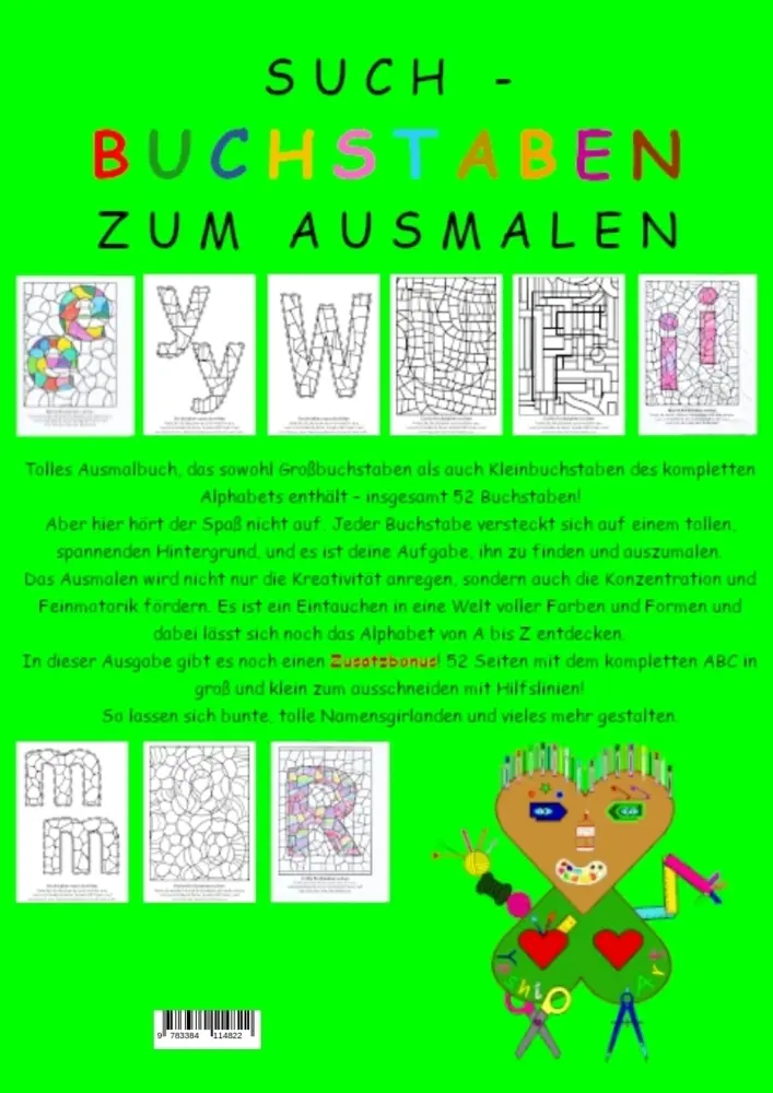Bild: 9783384114822 | Such-Buchstaben zum Ausmalen | mit Zusatzbonus zum Ausschneiden. DE