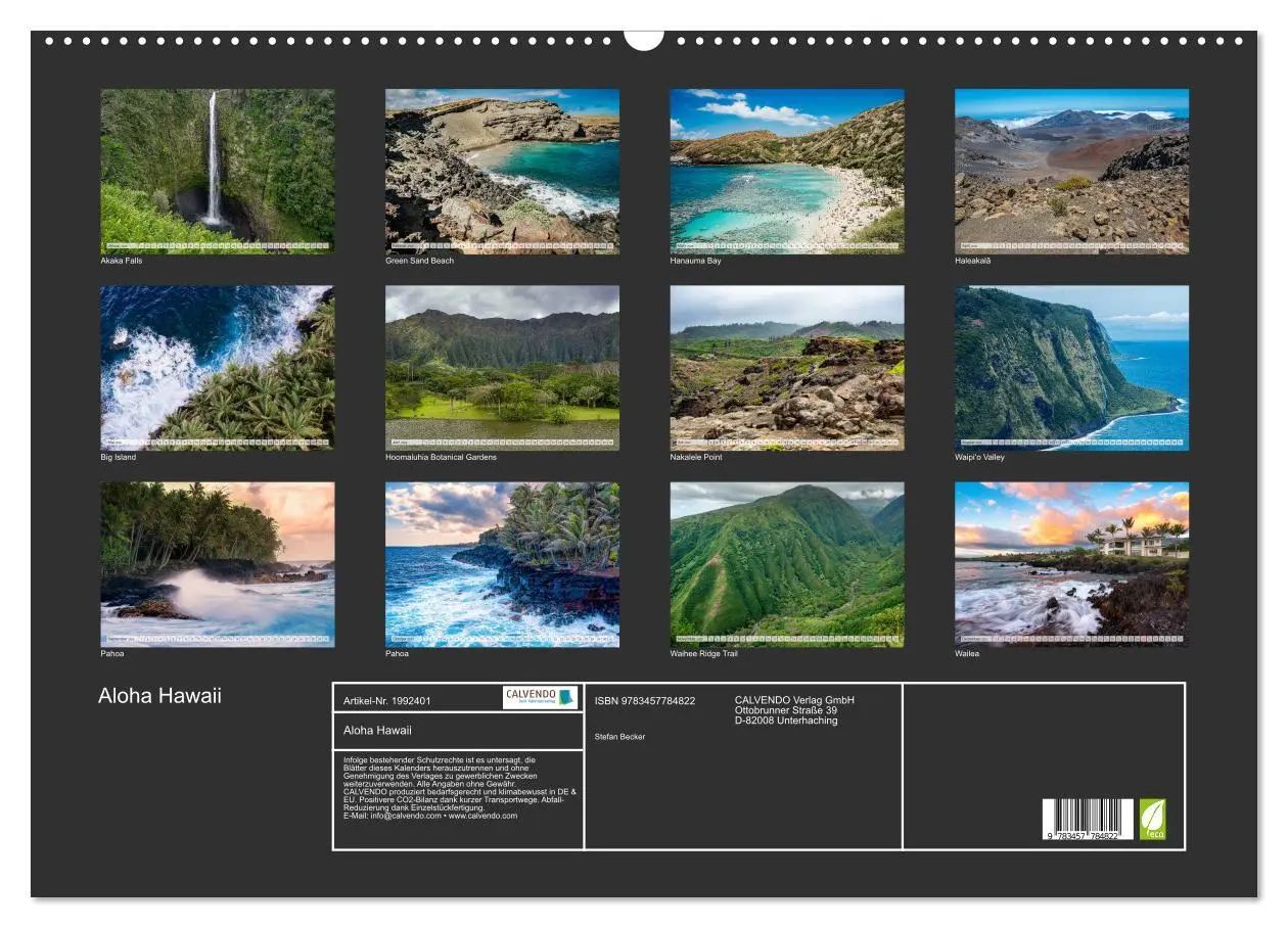Bild: 9783457784822 | Aloha Hawaii (Wandkalender 2026 DIN A2 quer), CALVENDO Monatskalender
