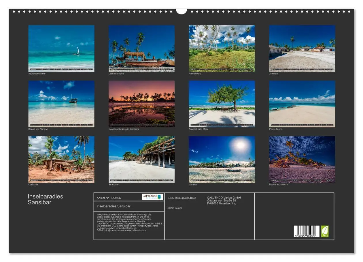 Bild: 9783457854822 | Inselparadies Sansibar (Wandkalender 2026 DIN A2 quer), CALVENDO...