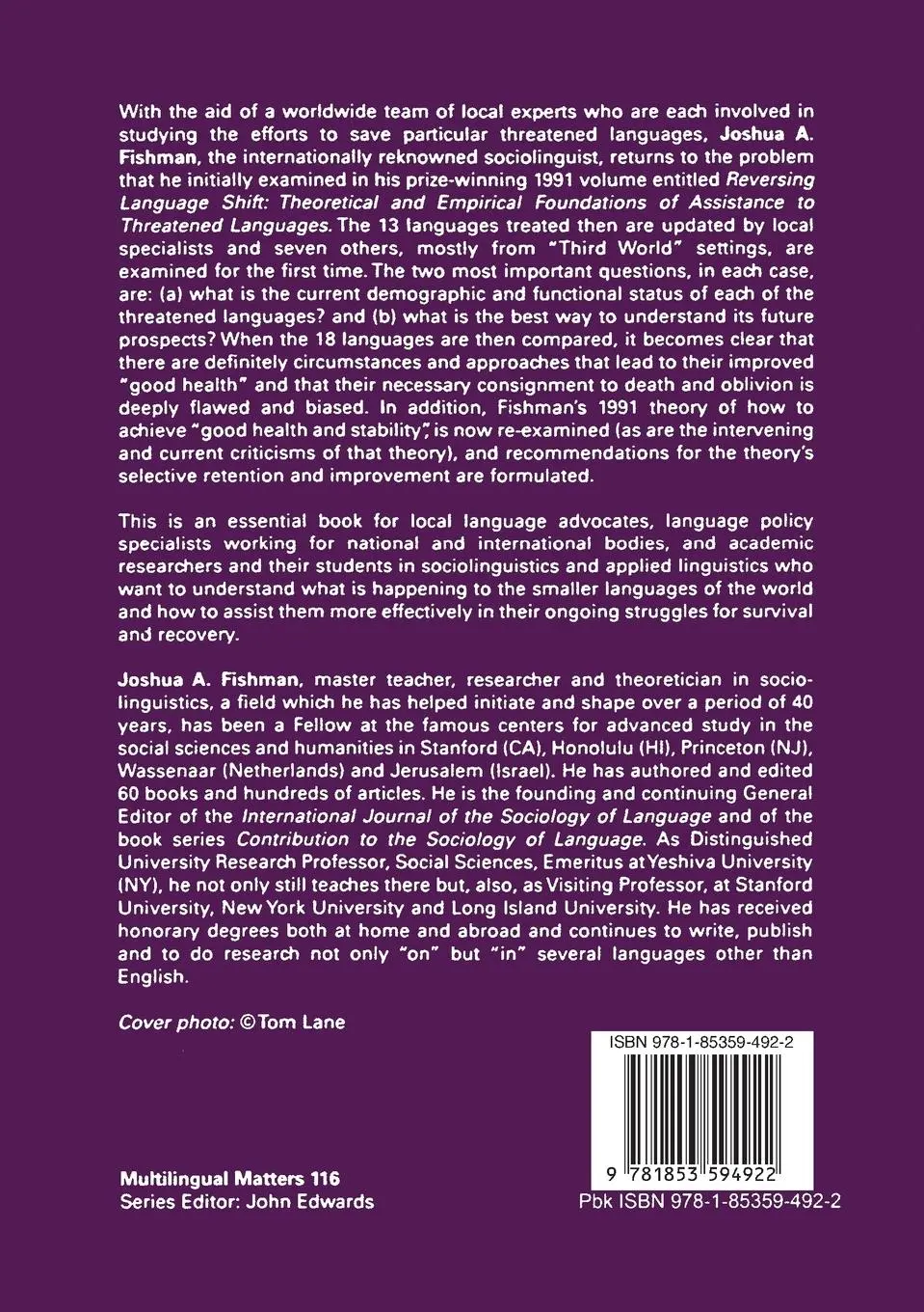 Rückseite: 9781853594922 | Can Threatened Languages be Saved? | Joshua A. Fishman | Taschenbuch