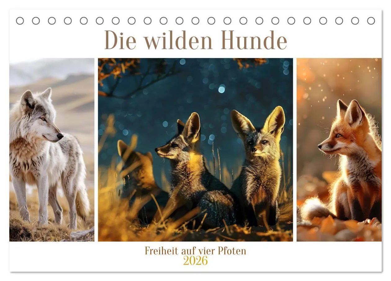 Cover: 9783457394922 | Die wilden Hunde (Tischkalender 2026 DIN A5 quer), CALVENDO...