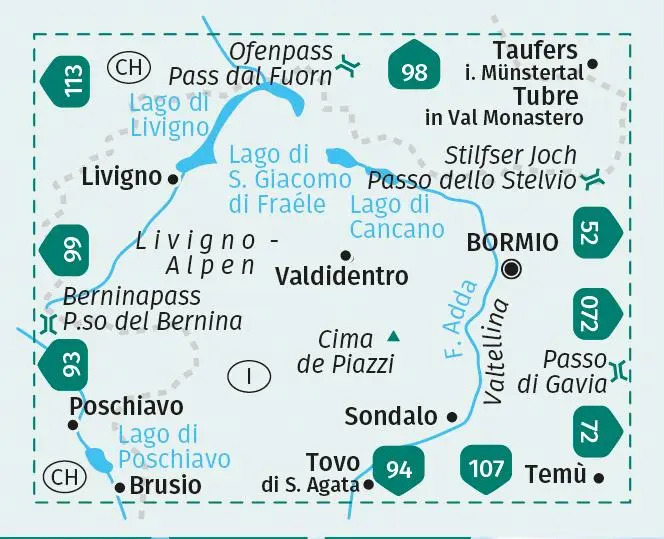 Bild: 9783991214922 | KOMPASS Wanderkarte 96 Bormio, Livigno, Alta Valtellina 1:50.000