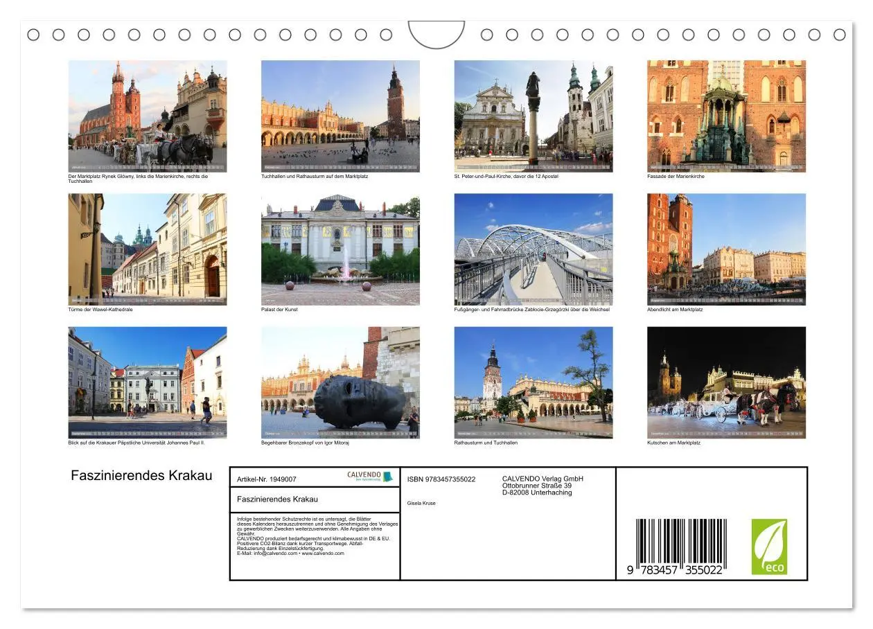Bild: 9783457355022 | Faszinierendes Krakau (Wandkalender 2026 DIN A4 quer), CALVENDO...