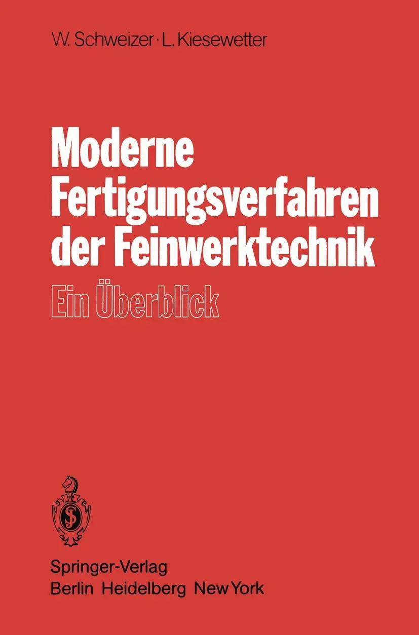 Cover: 9783540105022 | Moderne Fertigungsverfahren der Feinwerktechnik | Ein Überblick | Buch