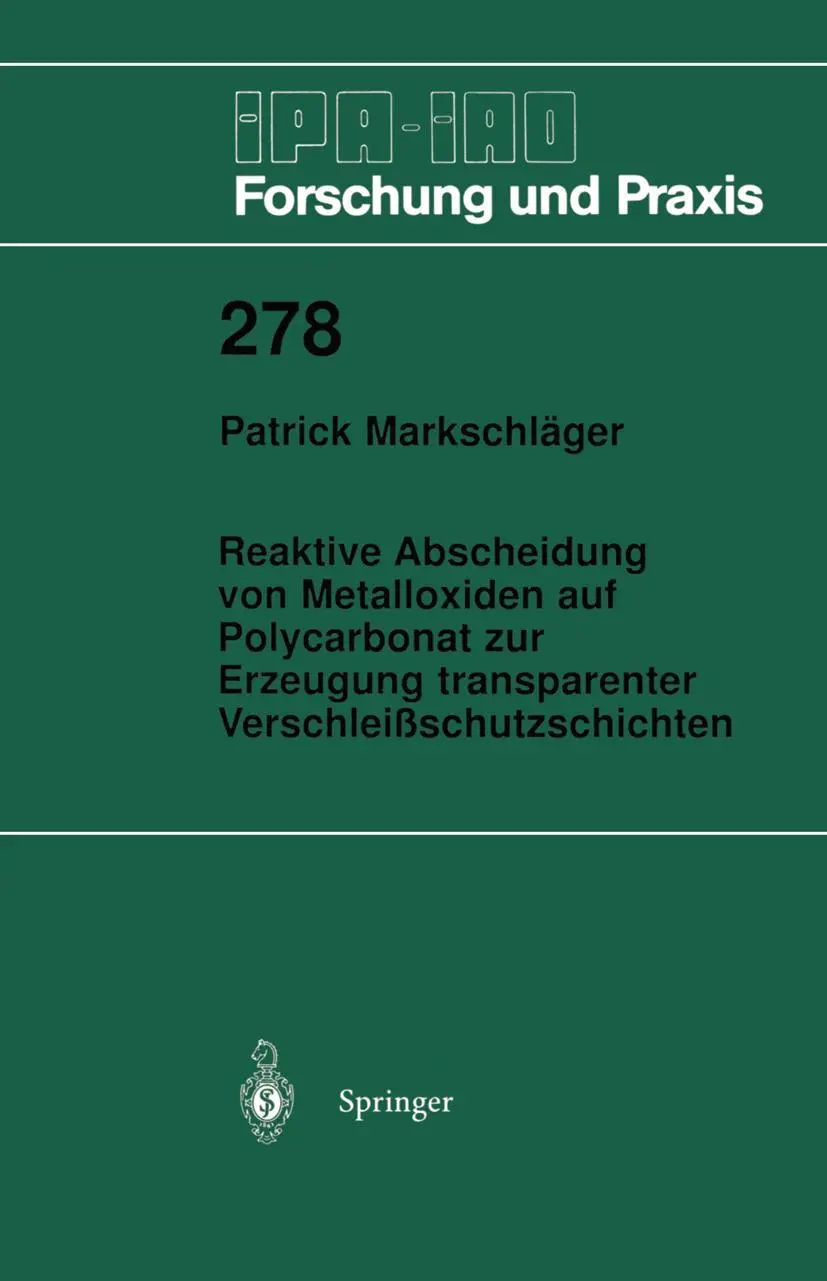 Cover: 9783540655022 | Reaktive Abscheidung von Metalloxiden auf Polycarbonat zur...