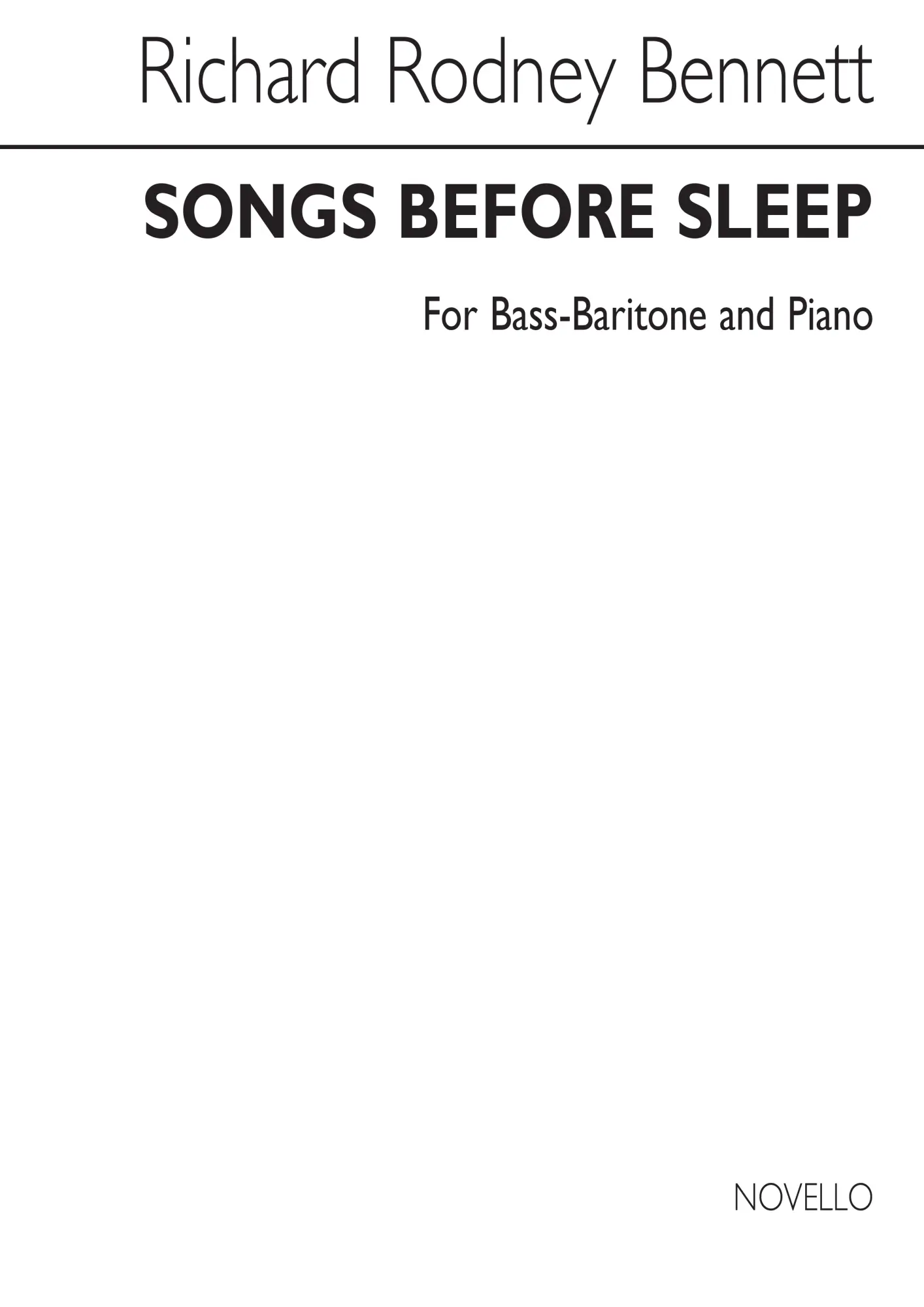 Cover: 9781844495122 | Songs Before Sleep (Bass-Baritone) | Richard Rodney Bennett | Buch