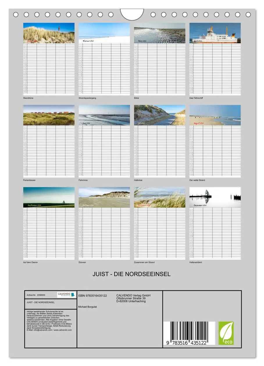 Bild: 9783516435122 | JUIST - DIE NORDSEEINSEL (Wandkalender 2026 DIN A4 hoch), CALVENDO...