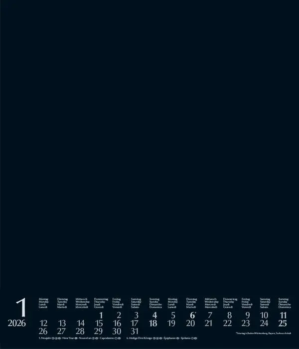 Bild: 9783731885122 | Foto-Malen-Basteln Bastelkalender schwarz groß 2026 | Verlag Korsch