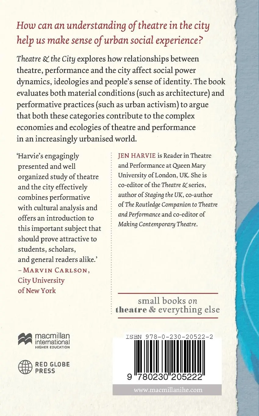Rückseite: 9780230205222 | Theatre and the City | Jen Harvie | Taschenbuch | Englisch | 2009