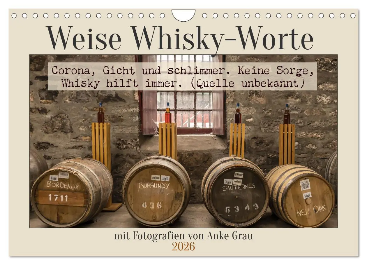 Cover: 9783457575222 | Weise Whisky-Worte (Wandkalender 2026 DIN A4 quer), CALVENDO...