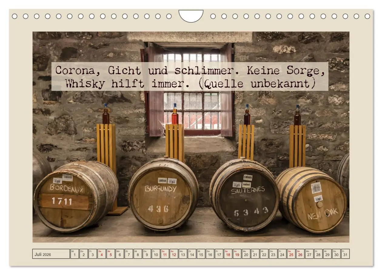 Bild: 9783457575222 | Weise Whisky-Worte (Wandkalender 2026 DIN A4 quer), CALVENDO...