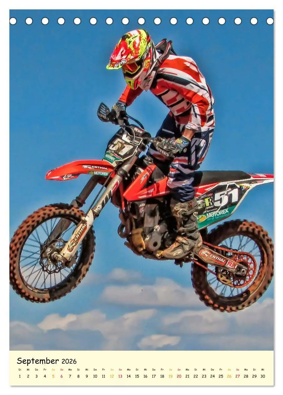 Bild: 9783516425222 | Motocross - einfach cool (Tischkalender 2026 DIN A5 hoch), CALVENDO...