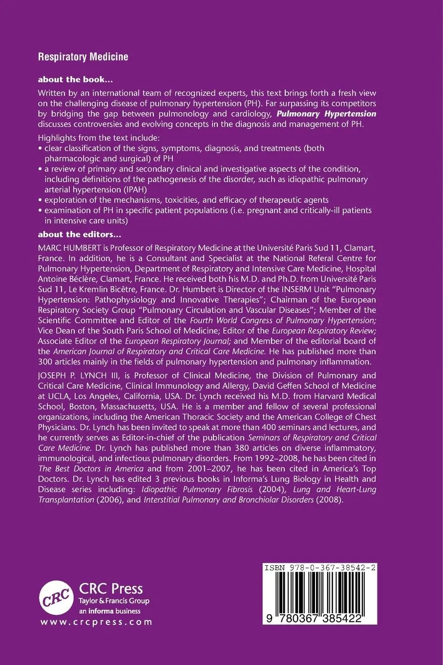Rückseite: 9780367385422 | Pulmonary Hypertension | Marc Humbert (u. a.) | Taschenbuch | Englisch