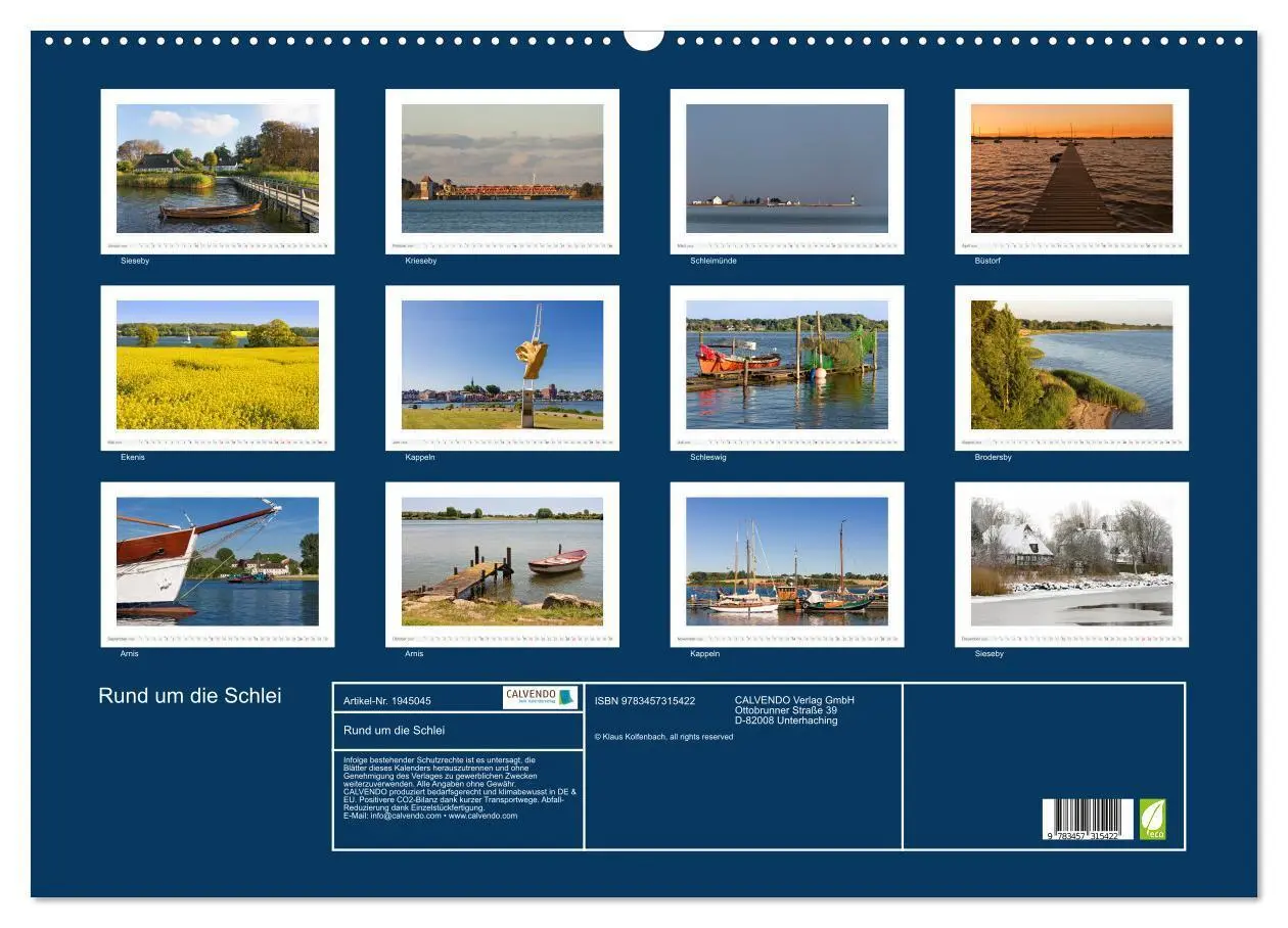 Bild: 9783457315422 | Rund um die Schlei (Wandkalender 2026 DIN A2 quer), CALVENDO...