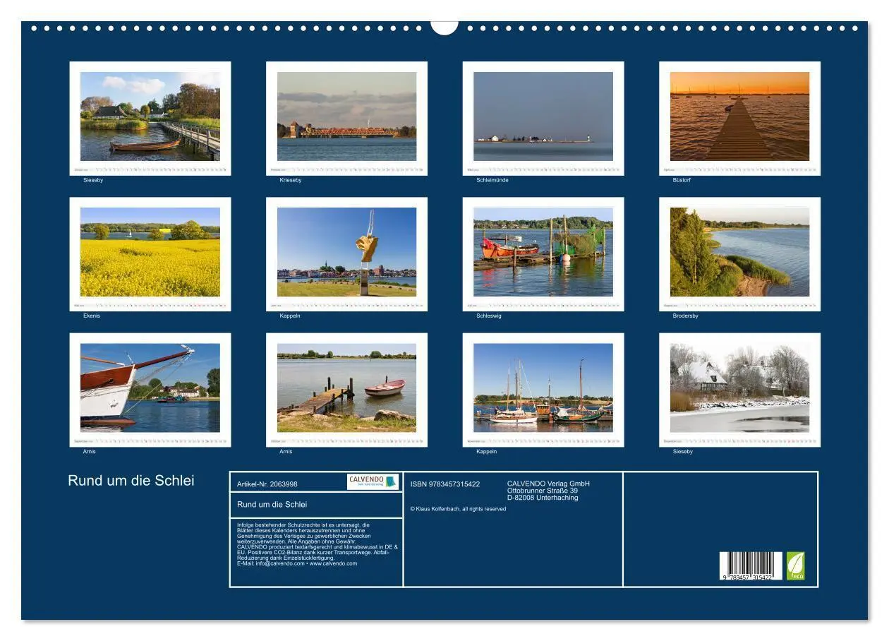 Bild: 9783457315422 | Rund um die Schlei (Wandkalender 2026 DIN A2 quer), CALVENDO...