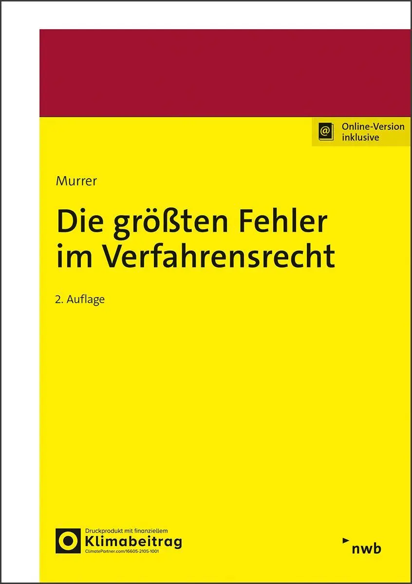 Cover: 9783482685422 | Die größten Fehler im Verfahrensrecht | Georg Junior Murrer | Bundle