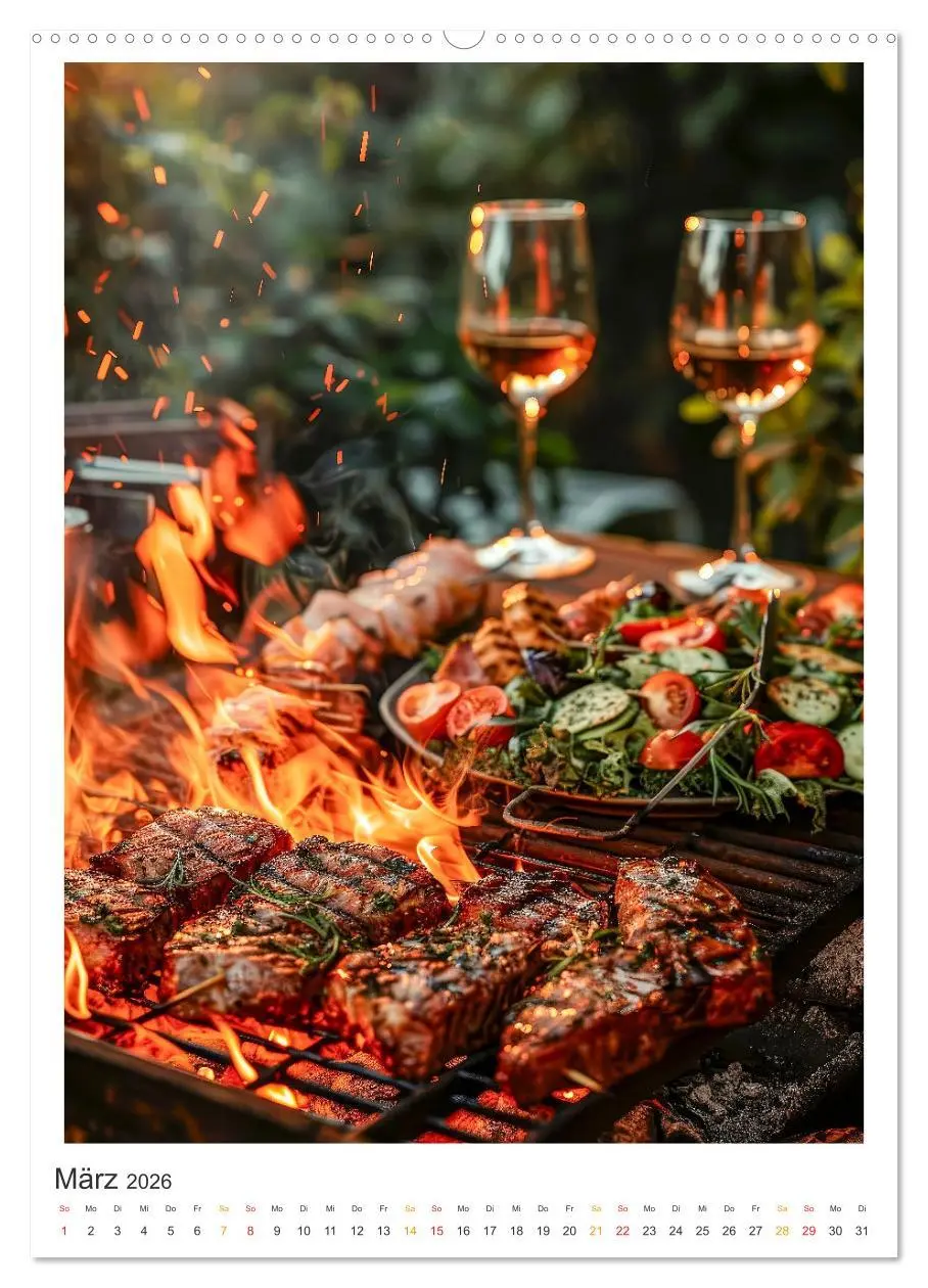 Bild: 9783516265422 | Food BBQ - Deftiges aus der Gourmet-Küche (Wandkalender 2026 DIN A2...