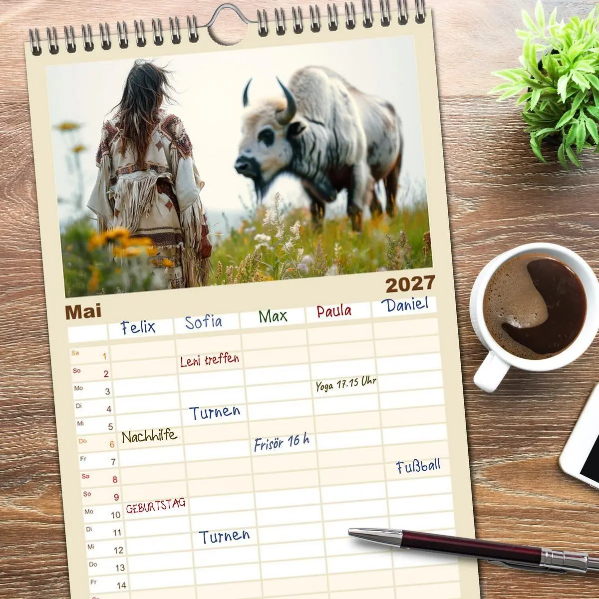 Bild: 9783594315422 | Familienplaner 2027 - Reise mit der indianischen Seele mit 5...