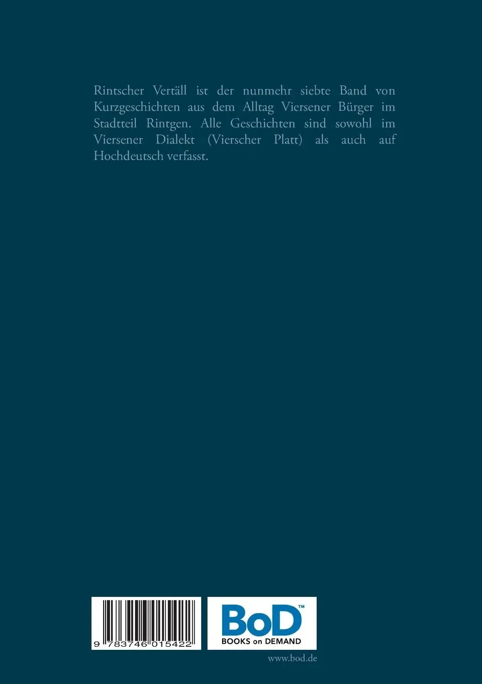 Rückseite: 9783746015422 | Rintscher Vertäll VII | Van hott noa hüe | Bernd-Jürgen Henk | Buch