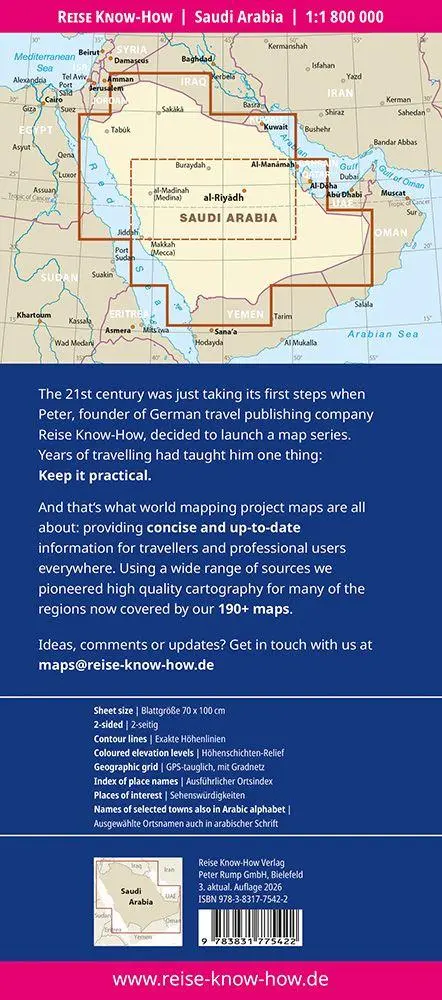 Bild: 9783831775422 | Reise Know-How Landkarte Saudi-Arabien / Saudi Arabia (1:1.800.000)