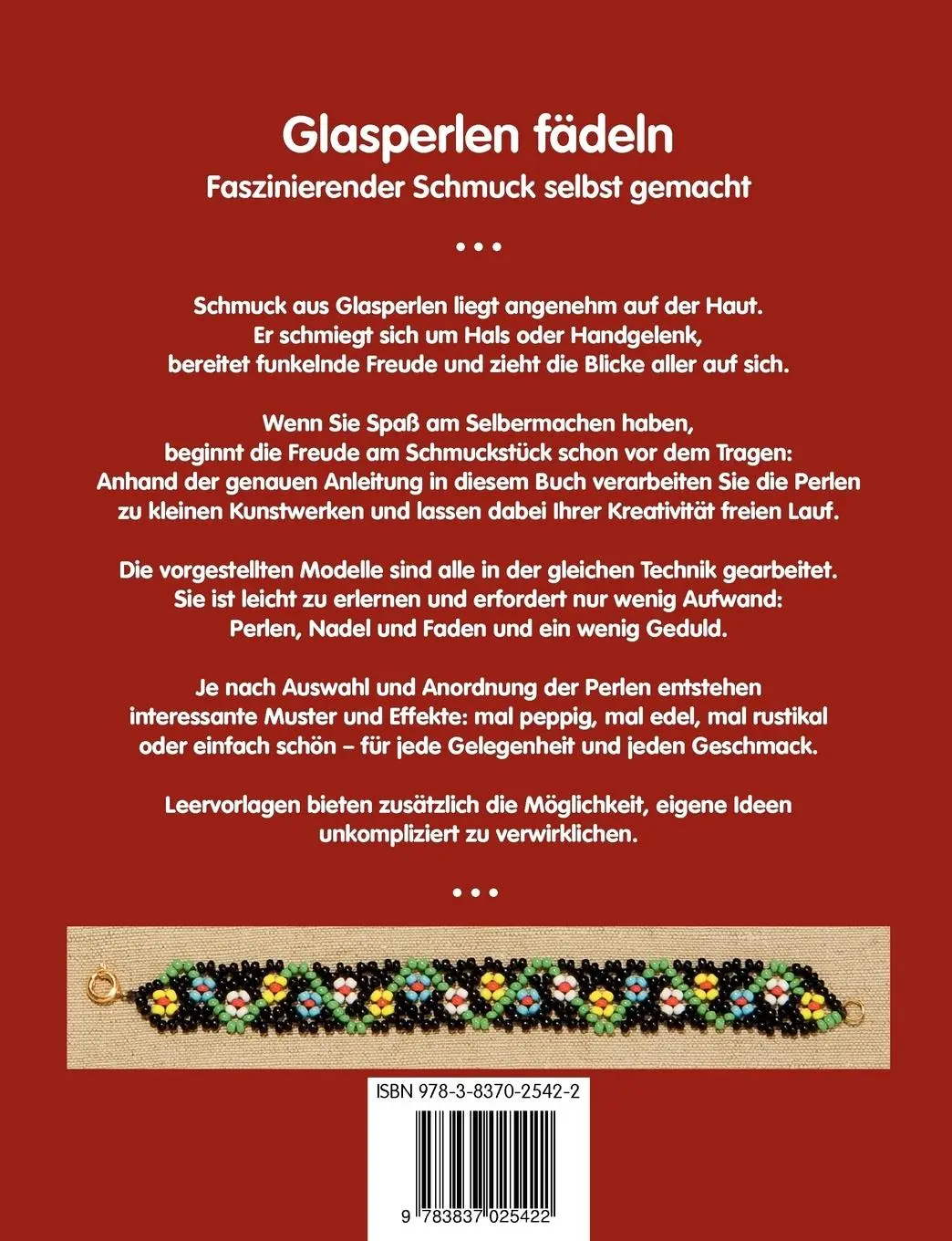 Rückseite: 9783837025422 | Glasperlen fädeln | Faszinierender Schmuck selbst gemacht | Heyden