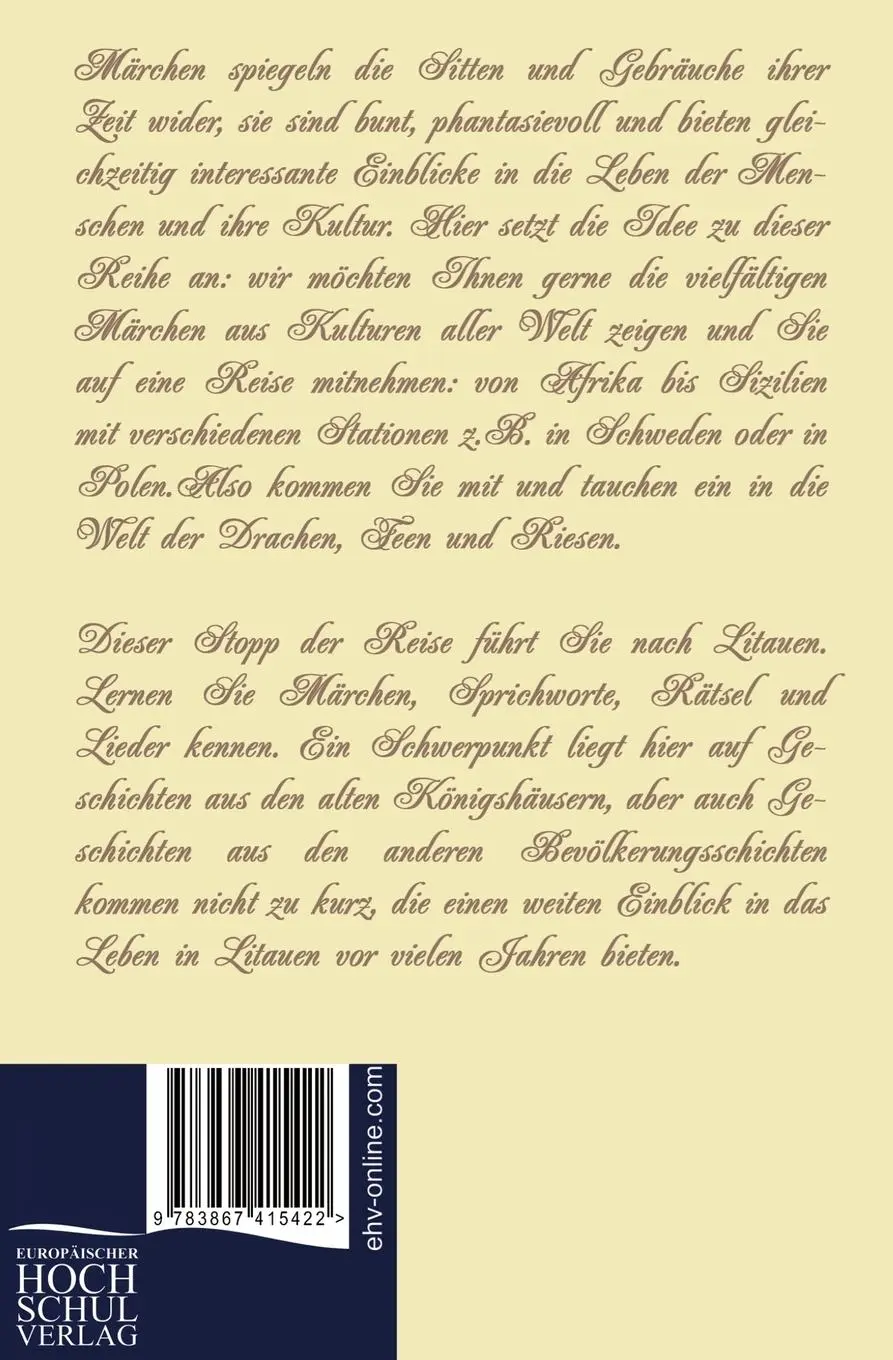Rückseite: 9783867415422 | Reise durch die Märchenwelt | Litauische Märchen | Franziska Hauschild