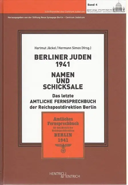 Cover: 9783938485422 | Berliner Juden 1941 - Namen und Schicksale | Hartmut Jäckel (u. a.)