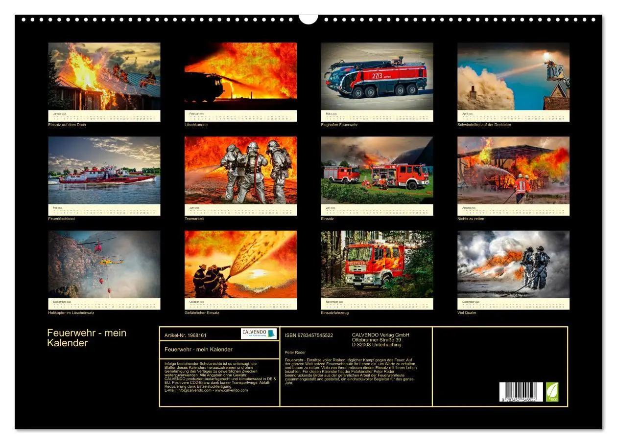 Bild: 9783457545522 | Feuerwehr - mein Kalender (Wandkalender 2026 DIN A2 quer), CALVENDO...