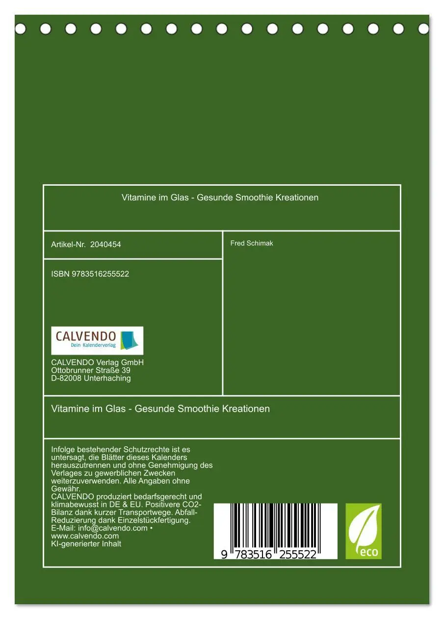 Bild: 9783516255522 | Vitamine im Glas - Gesunde Smoothie Kreationen (Tischkalender 2026...