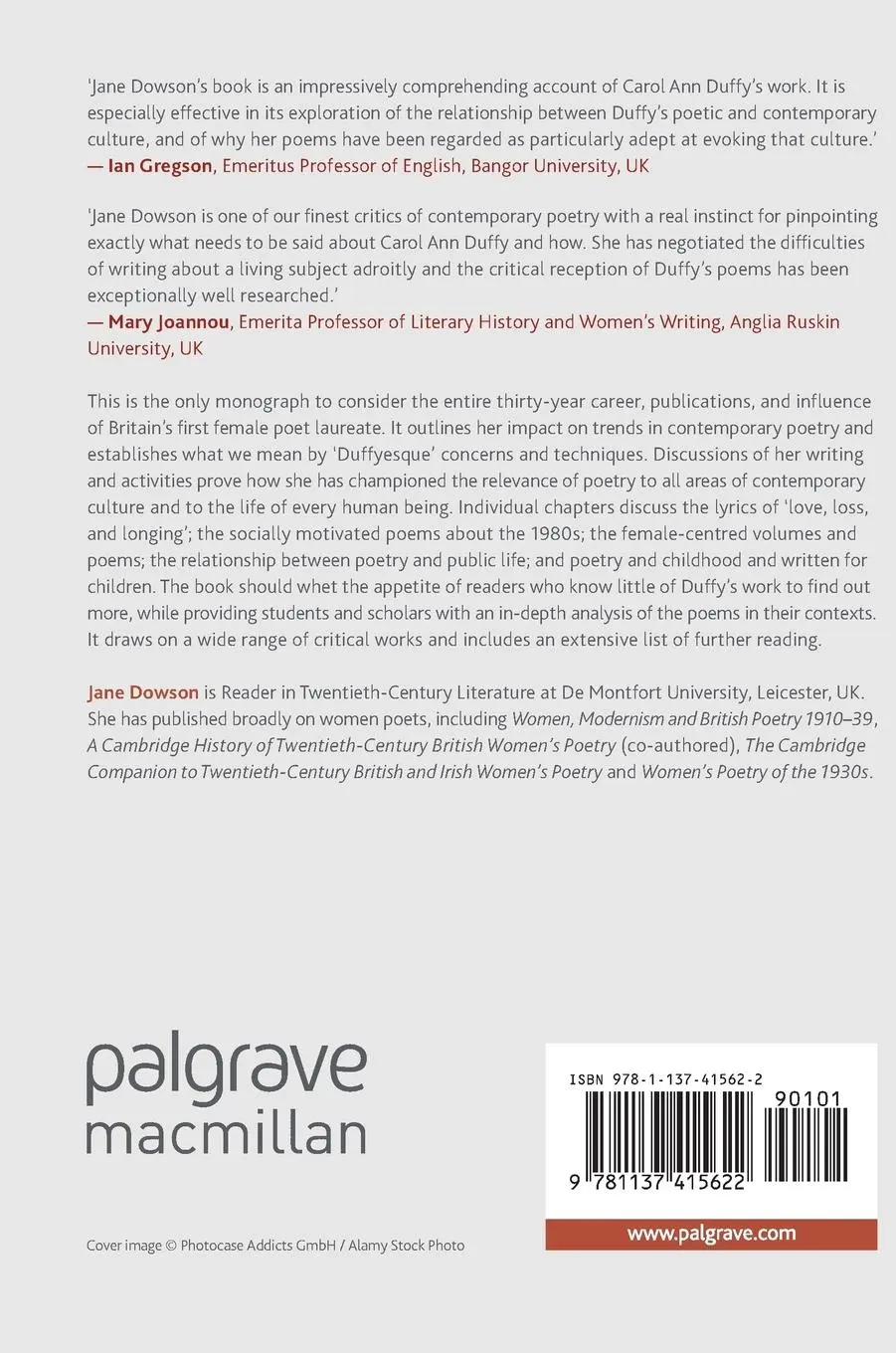 Rückseite: 9781137415622 | Carol Ann Duffy | Poet for Our Times | Jane Dowson | Buch | xiii
