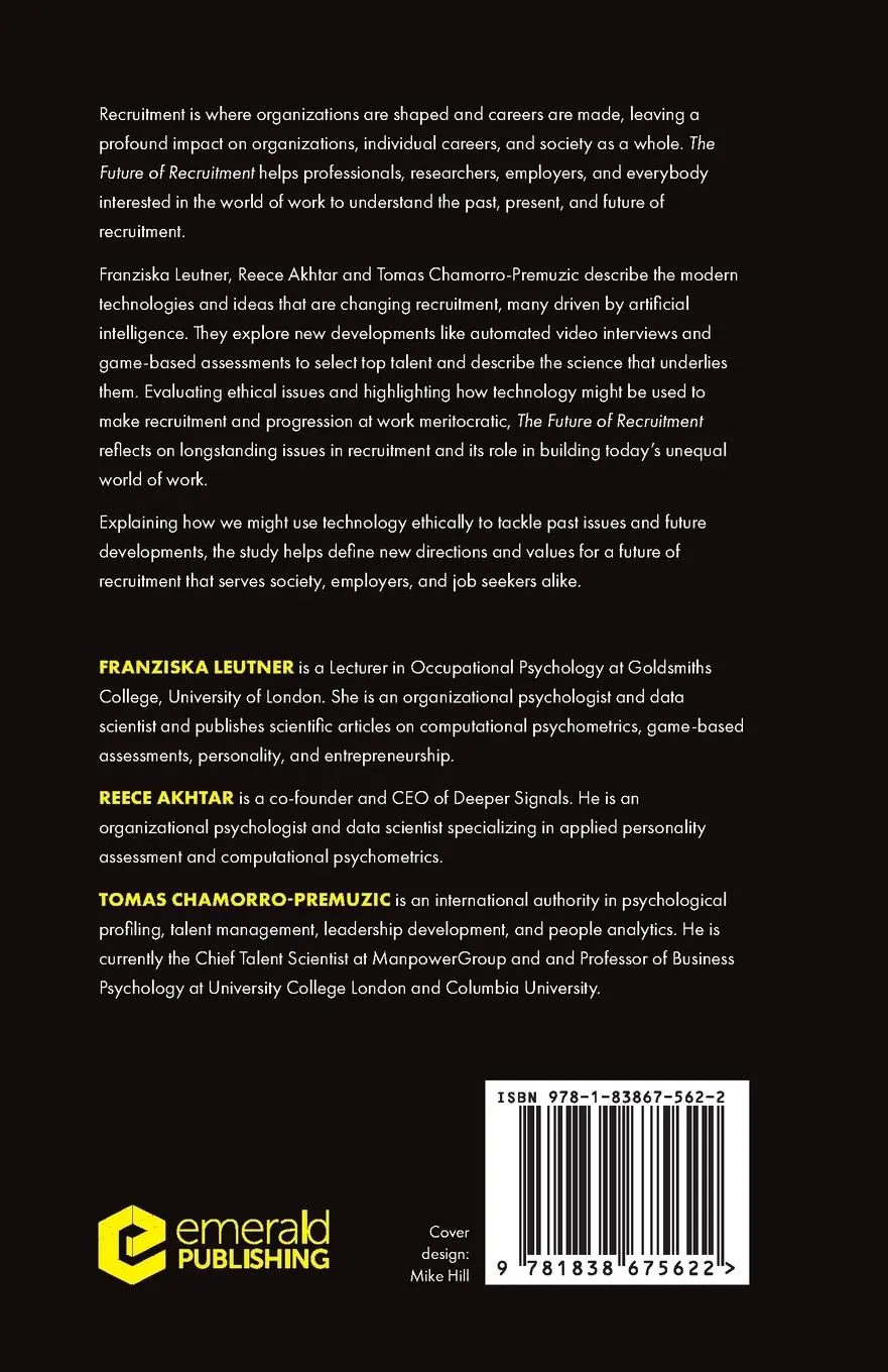 Rückseite: 9781838675622 | The Future of Recruitment | Franziska Leutner (u. a.) | Taschenbuch