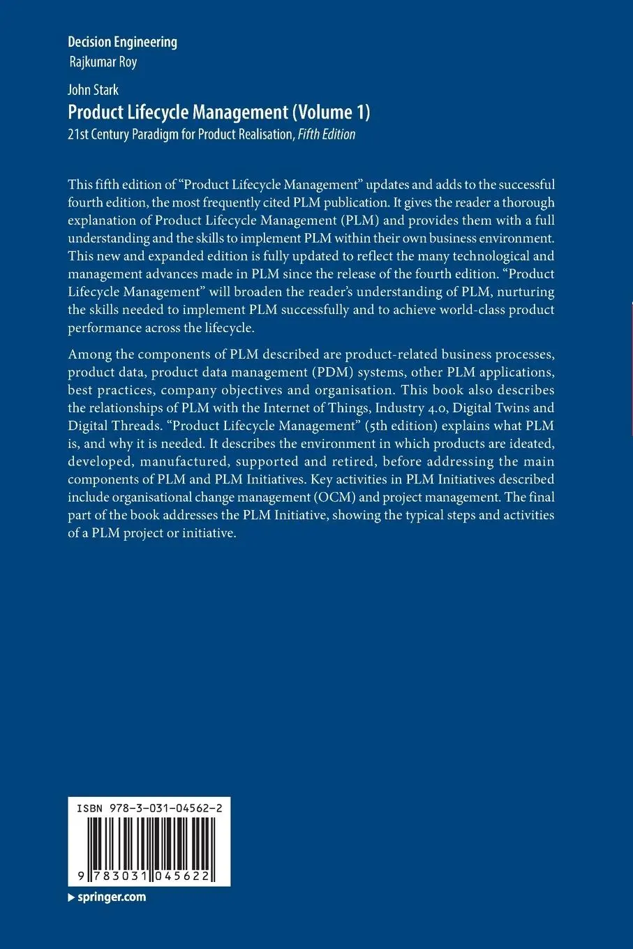 Rückseite: 9783031045622 | Product Lifecycle Management (Volume 1) | John Stark | Taschenbuch