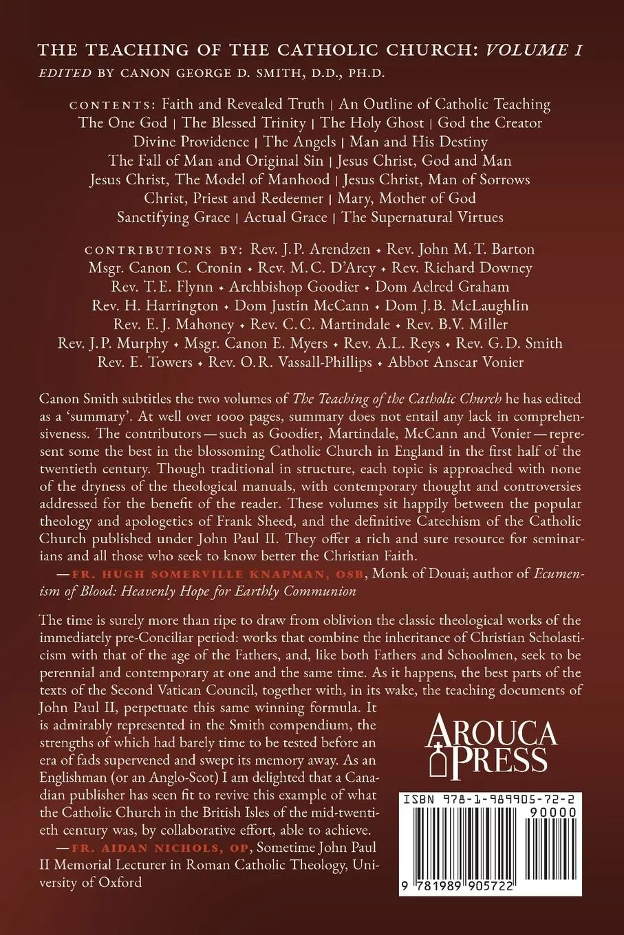 Rückseite: 9781989905722 | The Teaching of the Catholic Church | Canon George D. Smith | Buch