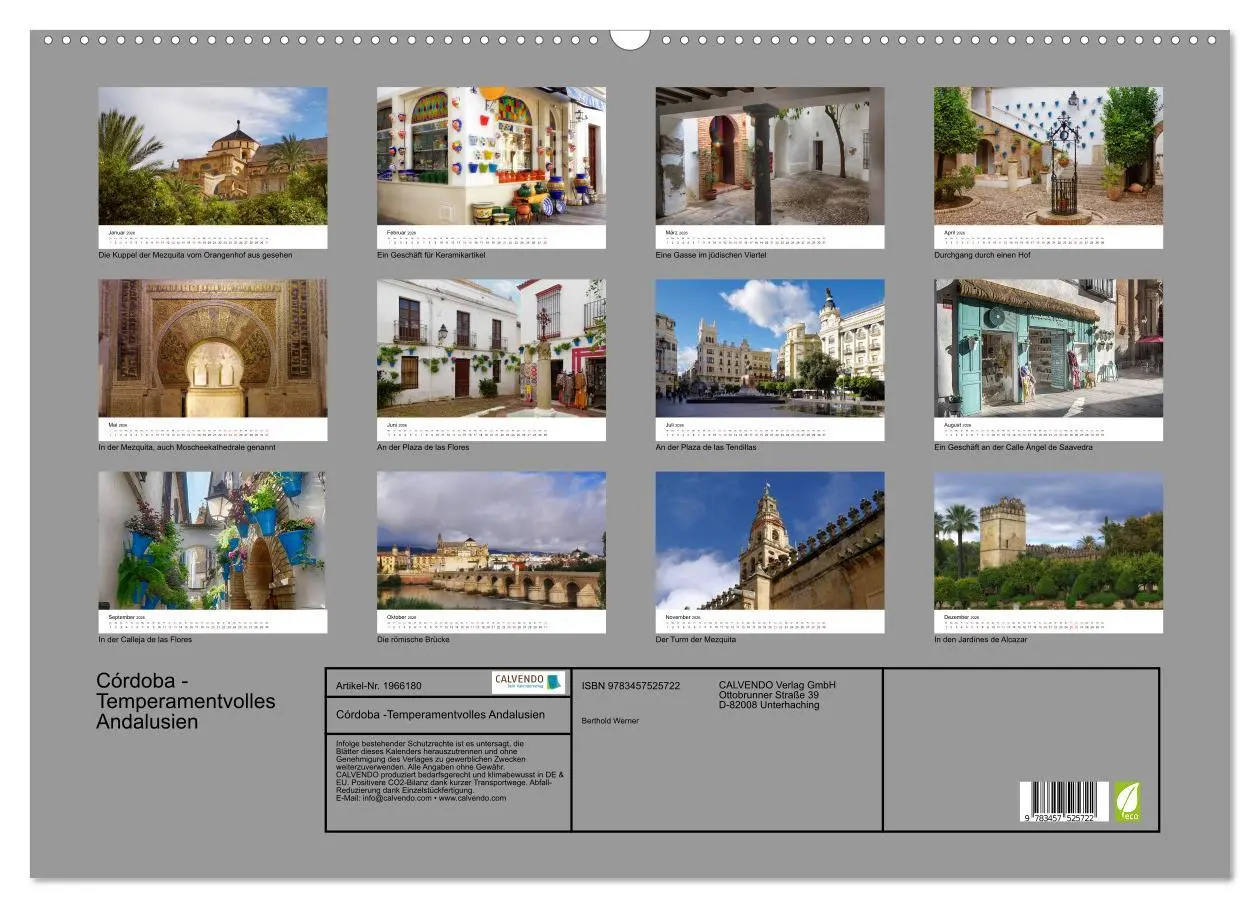 Bild: 9783457525722 | Córdoba -Temperamentvolles Andalusien (Wandkalender 2026 DIN A2...
