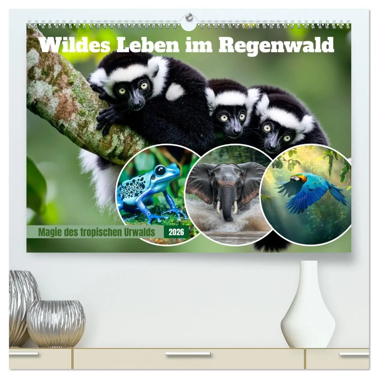 Cover: 9783516235722 | Wildes Leben im Regenwald (hochwertiger Premium Wandkalender 2026...