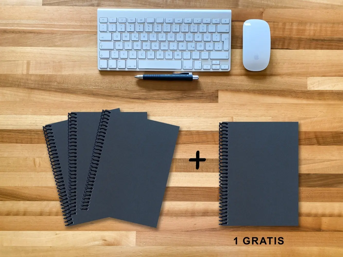 A 5 Notizbuch - Set, 3+1 gratis, Luxury 80 Seiten BLAU NEW LAPISLAZULI GLITTER-OPTIK, kariert 10x10mm
