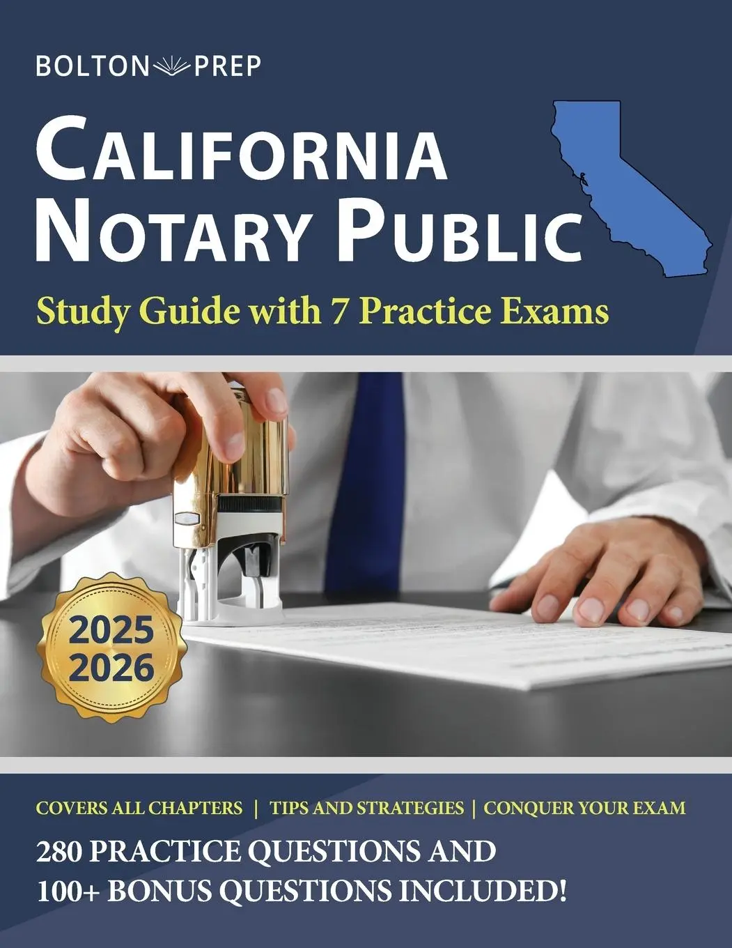 Cover: 9781735215822 | California Notary Public Study Guide with 7 Practice Exams | Prep